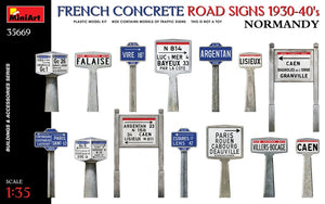 MiniArt 35669 FRENCH CONCRETE ROAD SIGNS 1930-40&amp;#39;S. NORMANDY 1/35