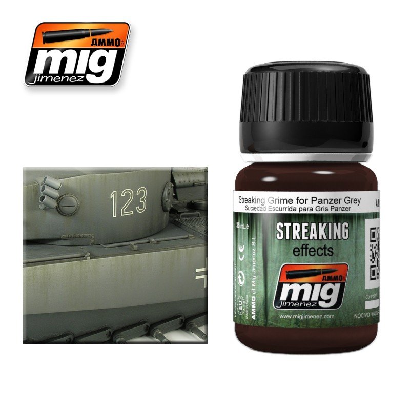 AMMO of Mig Jimenez 1202 STREAKING GRIME FOR PANZER GRAY 35ml