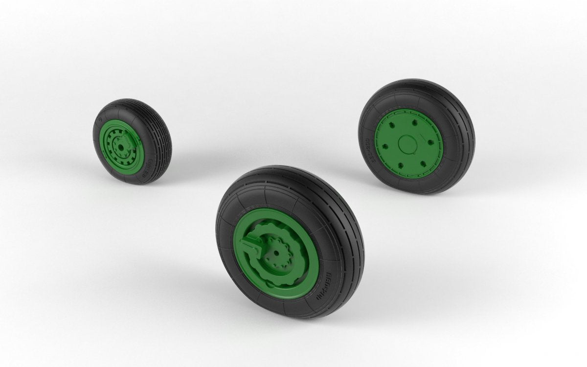 Armory Models AW48027 Mikoyan MiG-21 Fishbed wheels w/ weighted tires, early 1/48 – obrázek 5