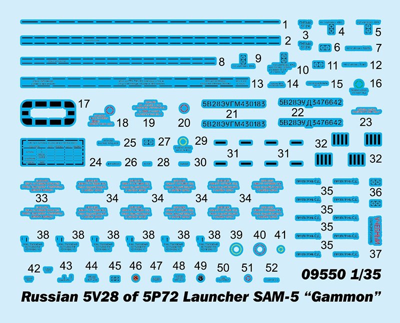 Trumpeter 09550 Russian 5V28 of 5P72 Launcher SAM-5 &amp;quot;Gammon&amp;quot; 1/35 – obrázek 3