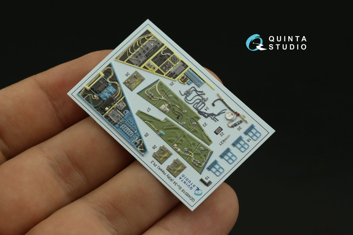 Quinta Studio QD48018 Su-34 3D-Printed colored Interior on decal paper (KittyHawk) 1/48 – image 7