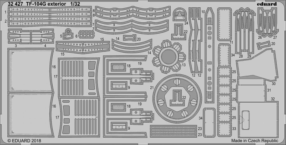Eduard 32427 TF-104G exterior ITALERI 1/32