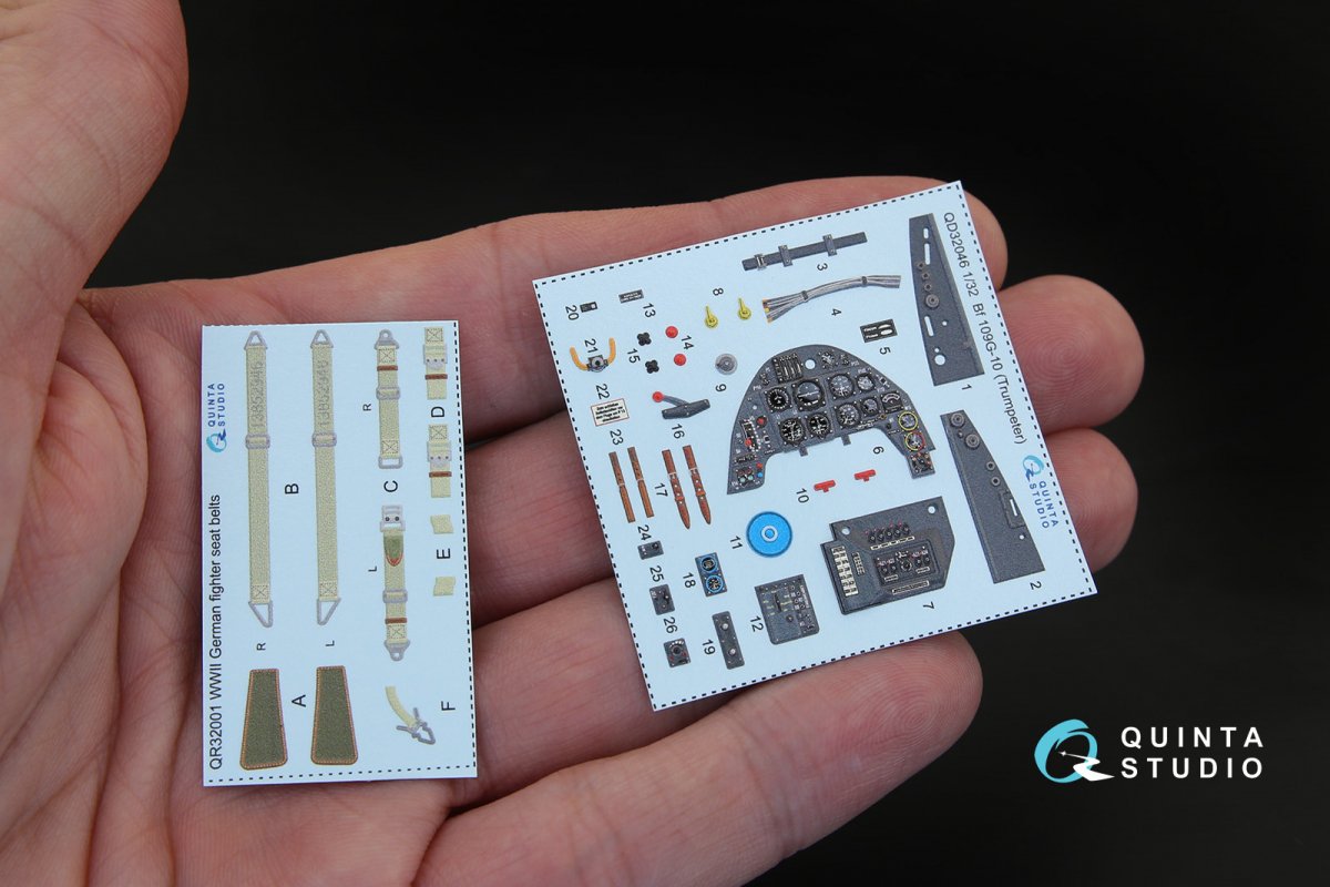 Quinta Studio QD32046 Bf 109G-10 3D-Printed &amp;amp; colored Interior on decal paper (for Trumpeter kit) 1/32 – Bild 3