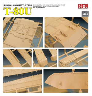 Rye Field Model 5105 Russian Main Battle Tank T-80U 1/35 – obrázek 8