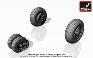Armory Models AW48024 Sukhoj Su-30 / Su-35 wheels, weighted tires, front mudguard 1/48 – image 3