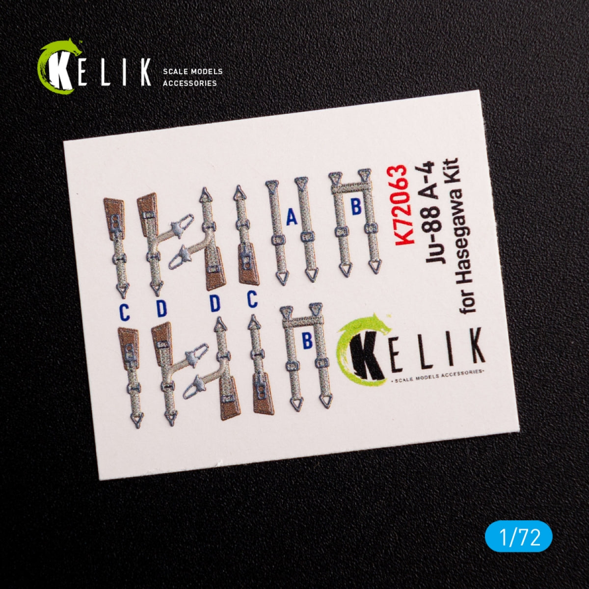 KELIK K72063 Junkers JU 88 A-4 interior 3D decals for Hasegawa kit 1/72 – zdjęcie 2