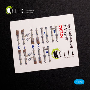 KELIK K72063 Junkers JU 88 A-4 interior 3D decals for Hasegawa kit 1/72 – zdjęcie 2