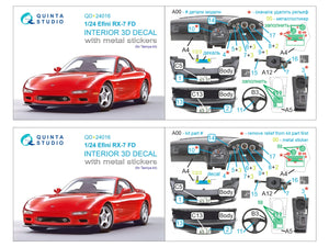 Quinta Studio QD+24016 Efini RX-7FD 3D-Printed &amp;amp; colored Interior on decal paper (Tamiya) (with metal sticker parts) 1/35 – image 15