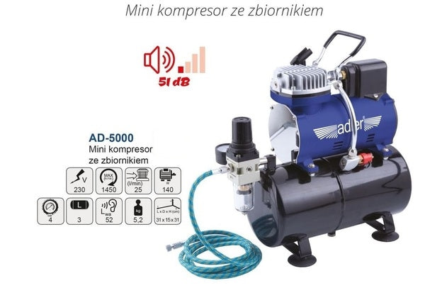 Adler AD-5000 Mini kompresor ze zbiornikiem – zdjęcie 2
