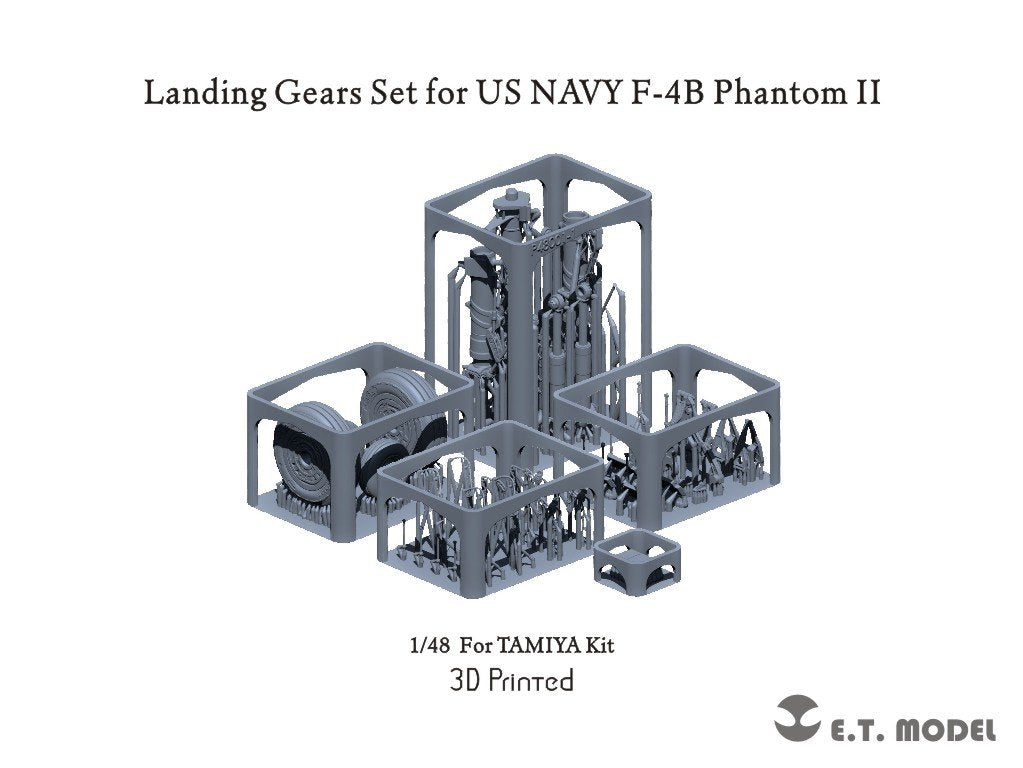 ET Model P48-001 Landing Gears Set for US NAVY F-4B Phantom II ( 3D Printed ) 1/48