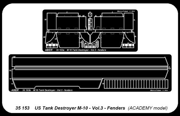 Aber 35153 American M-10 tank destroyer part 3 fenders (ACA) (1/35) – image 5