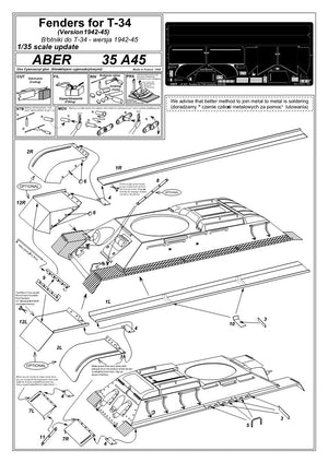 Aber 35A045 Fenders for T-34 (versions 42 to 45) (1/35) – Bild 4