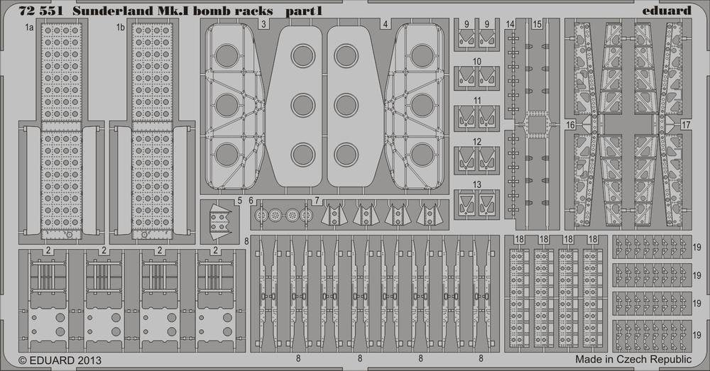 Eduard 72551 Sunderland Mk. And bomb racks 1/72 ITALERI