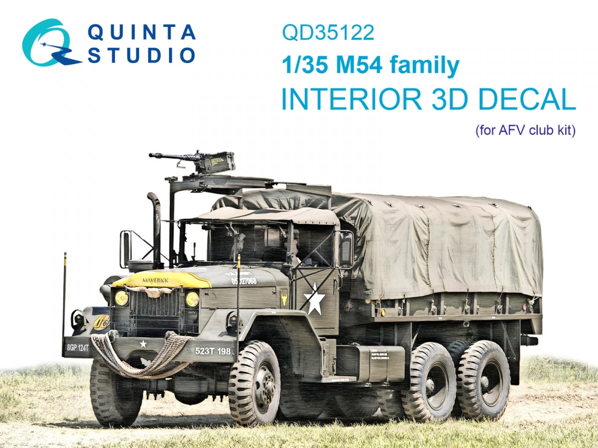 Quinta Studio QD35122 M54 Family 3D-Printed colored Interior on decal paper (AFV club) 1/35