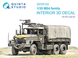 Quinta Studio QD35122 M54 Family 3D-Printed colored Interior on decal paper (AFV club) 1/35