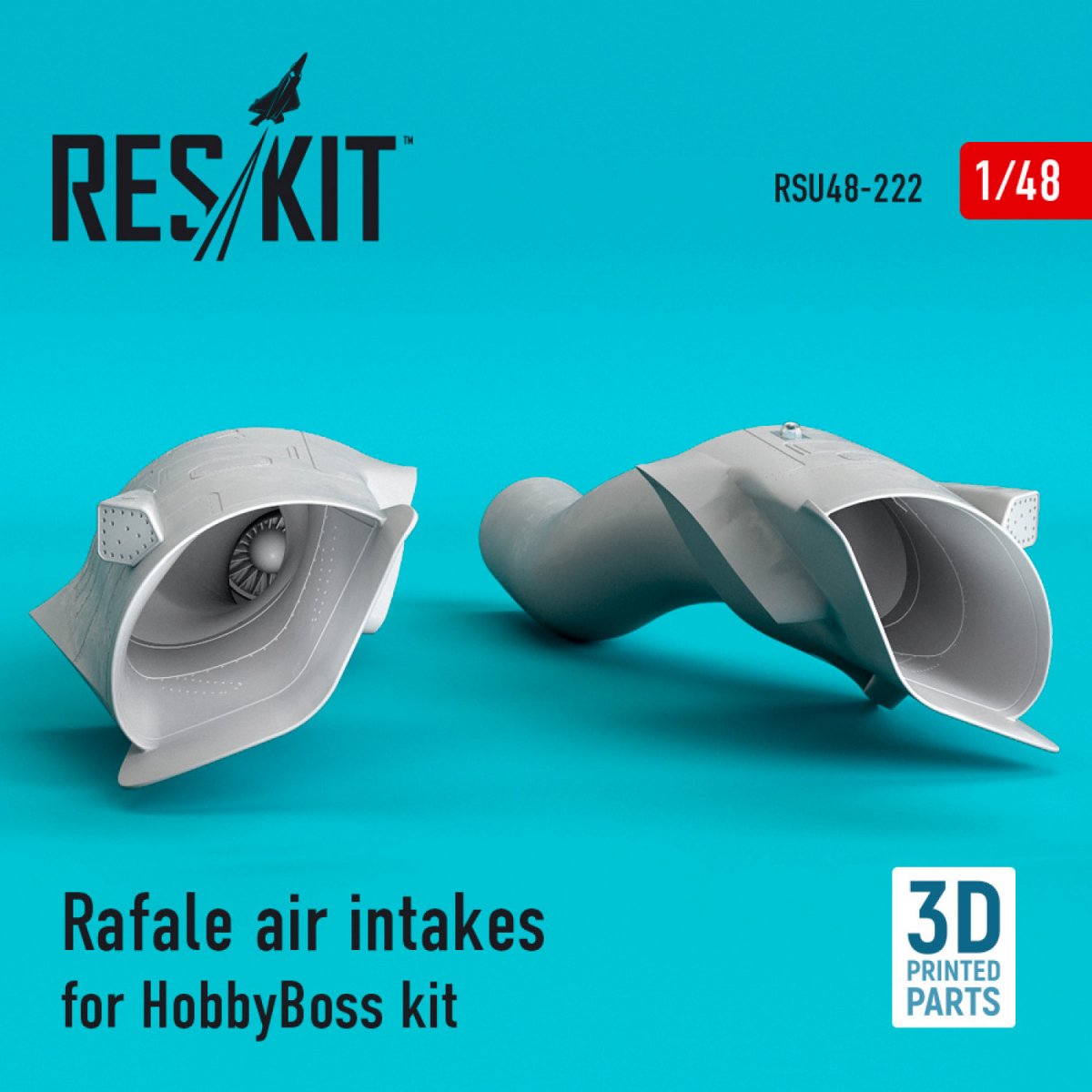 RESKIT RSU48-0222 RAFALE AIR INTAKES FOR HOBBYBOSS KIT (3D PRINTING) 1/48 – Bild 2