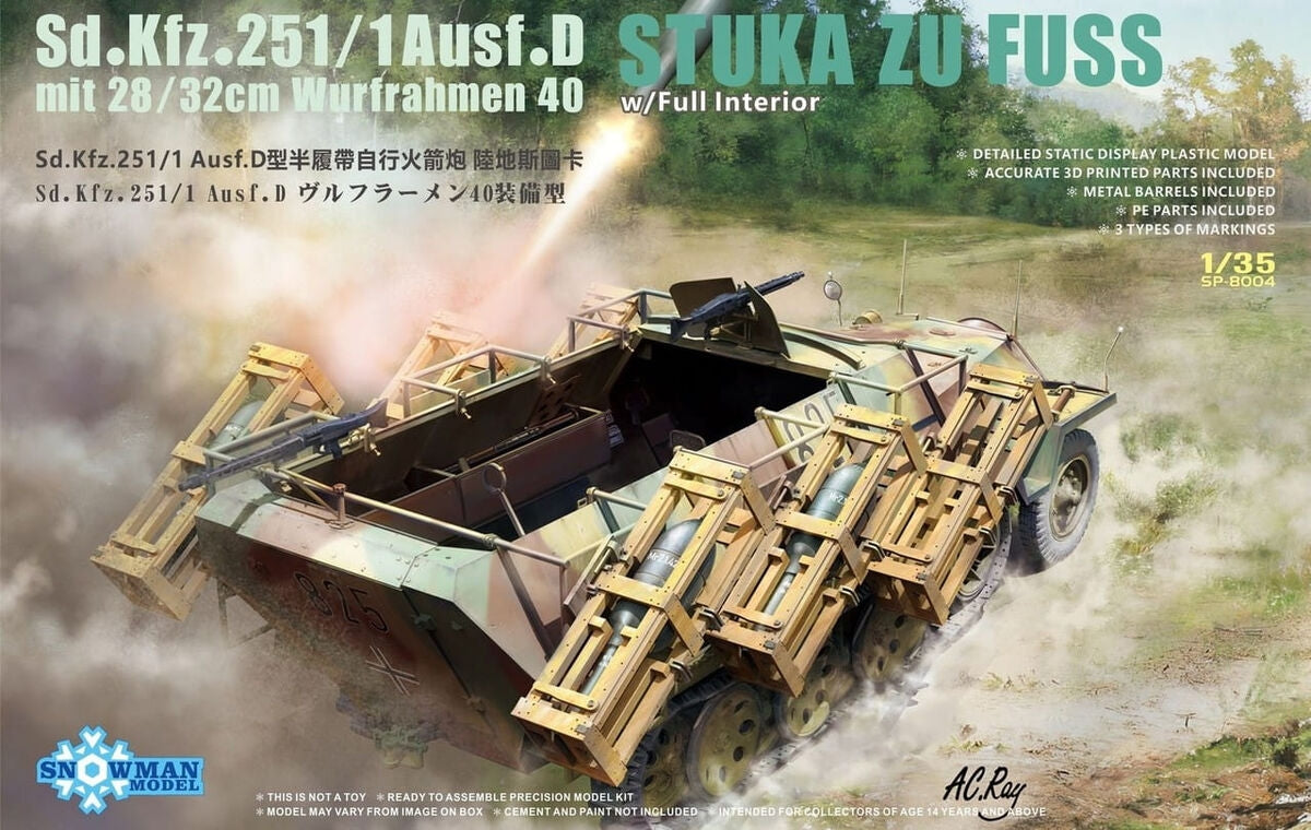 Vespid Models SP-8004 Sd.Kfz. 251/1 Ausf.D 28/32cm Wurfrahmen 40 with Interior 1/35