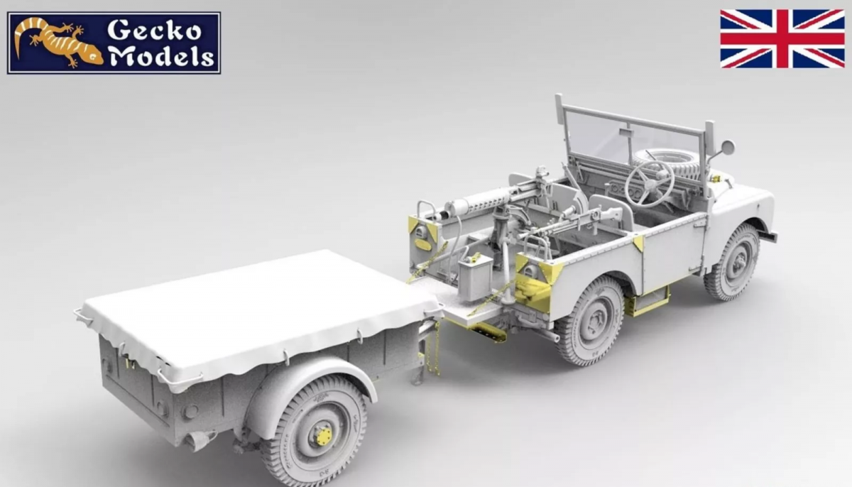 Gecko Models 35GM0076 Korean War British FV18001 Mk. 1 80in 4x4 Utility Vehicle (Early Production) w/10-cwt Bantam Trailer 1/35 – immagine 5