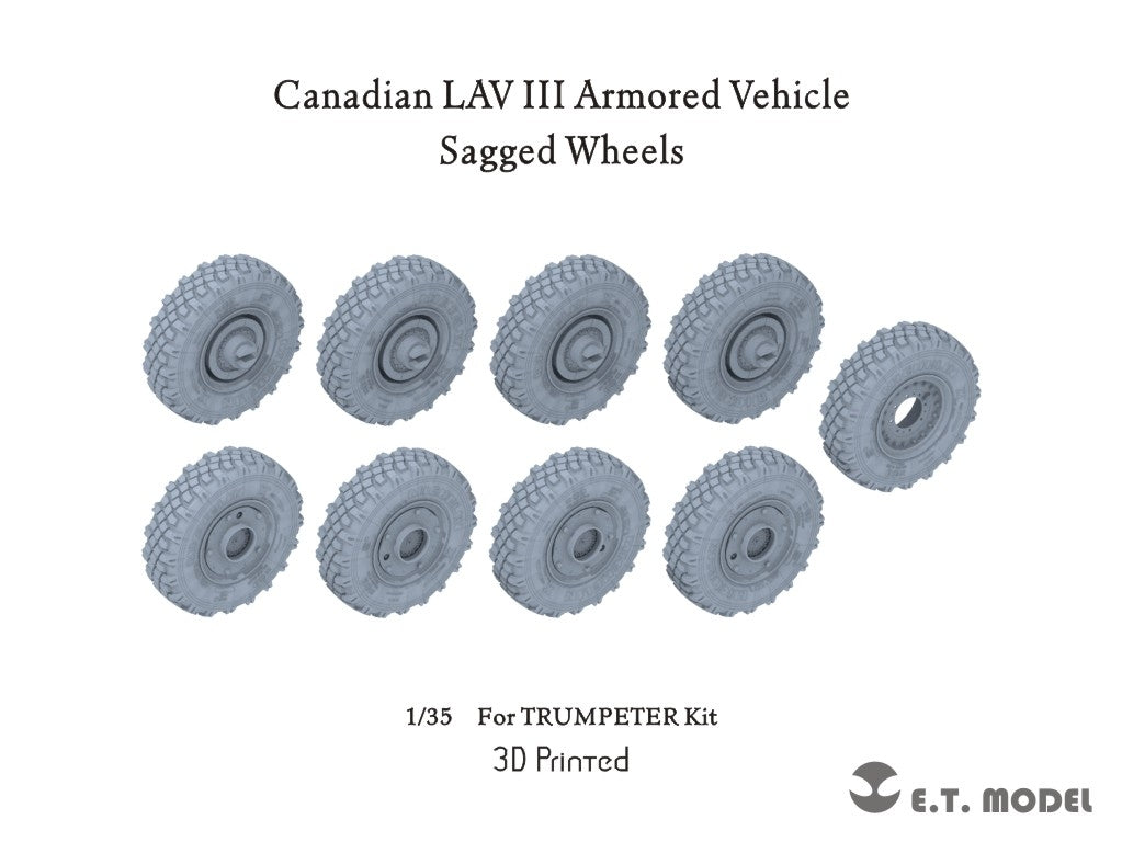 ET Model P35-155 USArmy Stryker Armored Vehicle Sagged Wheels For TRUMPETER Kit 1/35