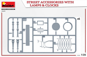 MiniArt 35639 STREET ACCESSORIES WITH LAMPS &amp;amp; CLOCKS 1/35 – immagine 5