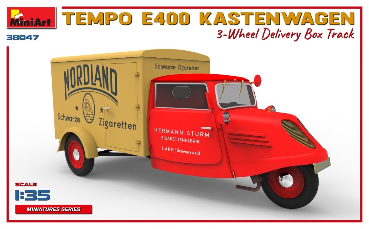 MiniArt 38047 TEMPO E400 KASTENWAGEN 3-WHEEL DELIVERY BOX TRACK 1/35 – image 5
