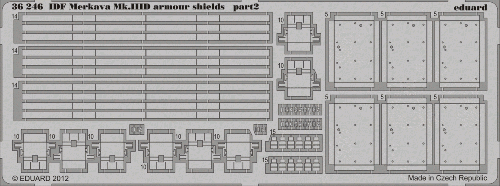 Eduard 36246 IDF Merkava Mk. IIID armor shields 1/35 Meng – obrázek 2