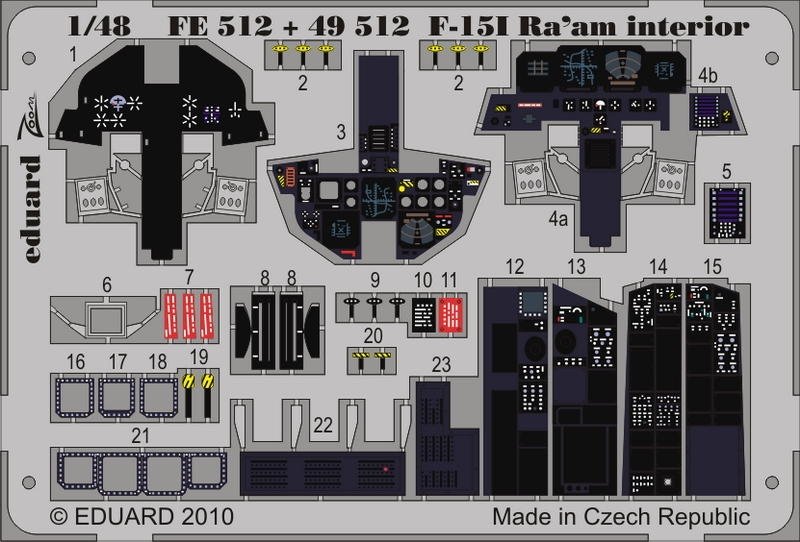 Eduard FE512 F-15I RaaM interior SA 1/48 Academy