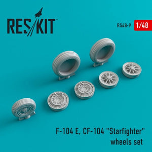 RESKIT RS48-0009 F-104 (E) CF-104 &amp;quot;Starfighter&amp;quot; resin wheels 1/48