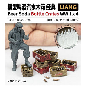 Liang 0433 Beer Soda Bottle Crates WWII x 4 1/35