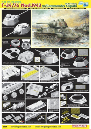 Dragon 6564 T-34/76 Mod. 1943 avec coupole de commandant (1/35) – image 2