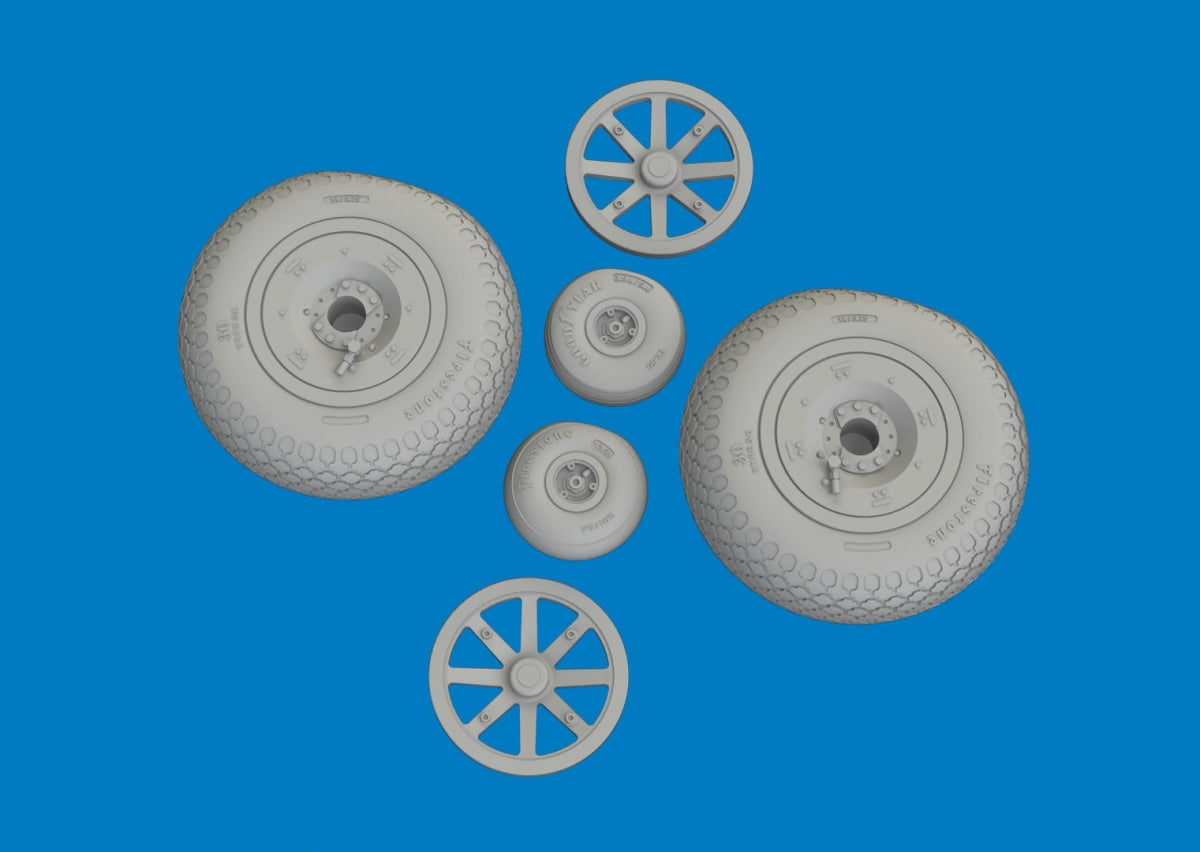Eduard 6481058 P-40E wheels cross tread Eduard 1/48 – obrázek 4