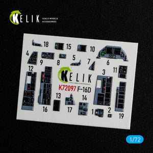 KELIK K72097 F-16D interior 3D decals for Revell kit 1/72 – Bild 3