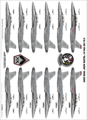 HobbyDecal AL72009V1 F/A-18F Black Aces 2008-2009 1/72 – imagen 3