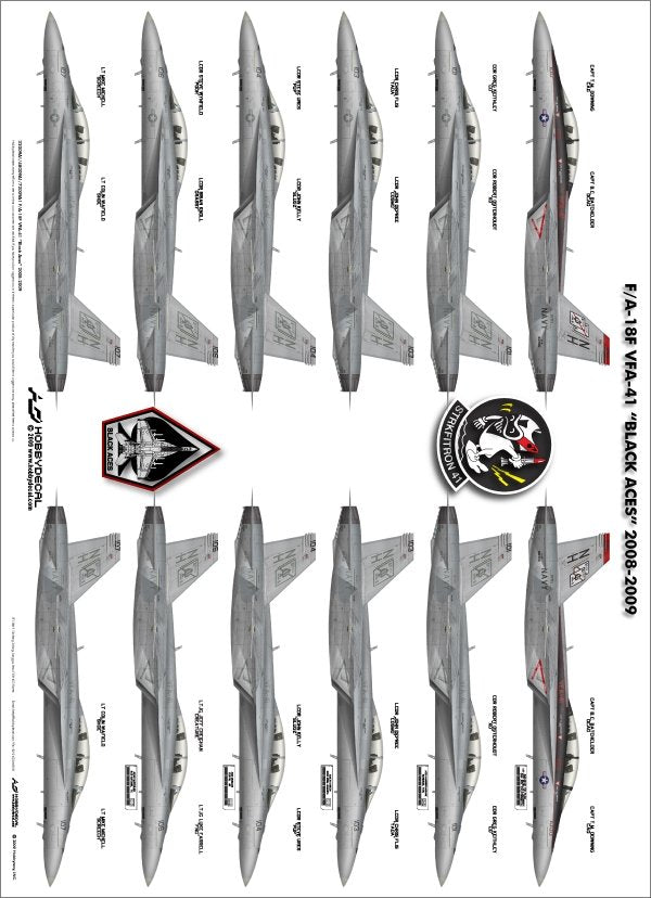 HobbyDecal AL72009V1 F/A-18F Black Aces 2008-2009 1/72 – imagen 3