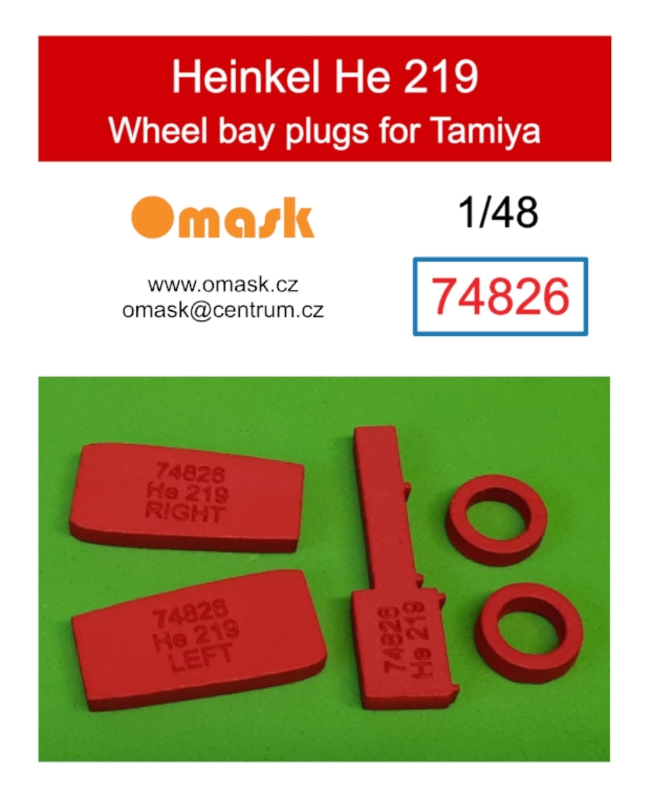 Omask 74826 Heinkel He 219 wheel bay plugs (for Tamiya 61057, 89682) 1/48