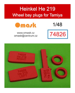Omask 74826 Heinkel He 219 wheel bay plugs (for Tamiya 61057, 89682) 1/48