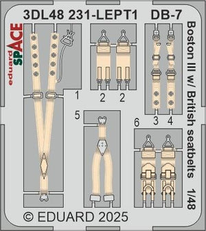 Eduard 3DL48231 DB-7 Boston III With British Seatbelts SPACE HK Models 1/48 – image 4