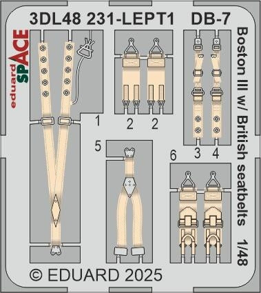 Eduard 3DL48231 DB-7 Boston III With British Seatbelts SPACE HK Models 1/48 – image 4