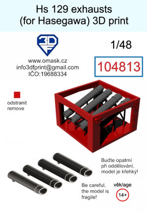 Omask 104813 Hs 129 Exhausts (for Hasegawa/Hobby 2000) 3D print 1/48 – image 2