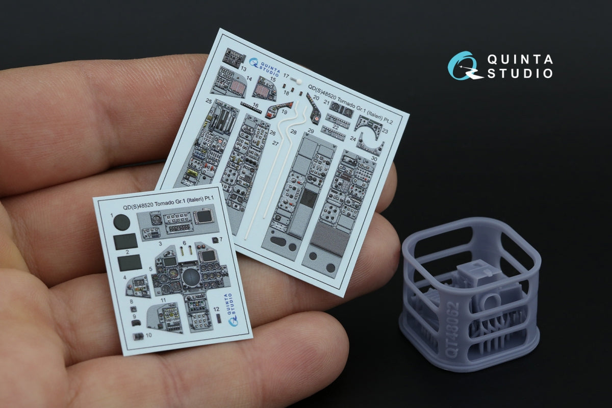Quinta Studio QDS+48520 Tornado Gr.1 3D-Printed coloured Interior on decal paper (Italeri) (small version) (with 3D-printed resin parts) 1/48 – zdjęcie 2