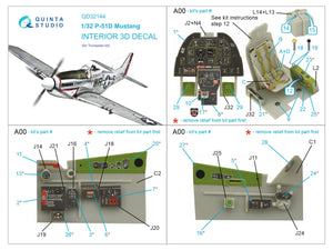 Quinta Studio QD32144 P-51D Mustang 3D-Printed &amp;amp; colored Interior on decal paper (Trumpeter) 1/32 – image 2