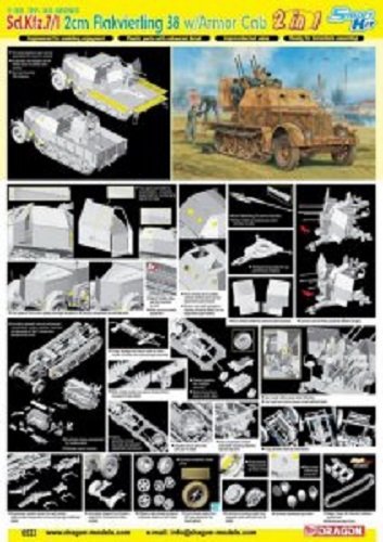 Dragon 6533 Sd.Kfz 7/1 2cm Flakvierling 38 w/Armor Cab (1/35) – Bild 3