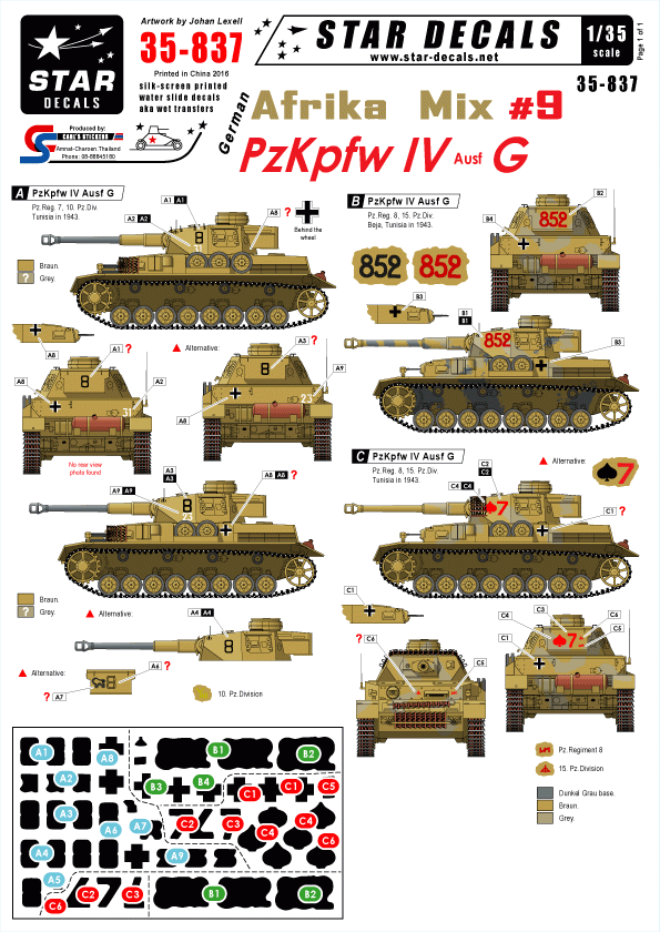 Star Decals 35-837 German Afrika Mix #9 1/35