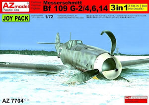 AZmodel AZ7704 Messerschmitt Bf 109G-2/Bf 109G-4/Bf 109G-6/Bf 109G-14 (sprues only), 3 kits only 1/72