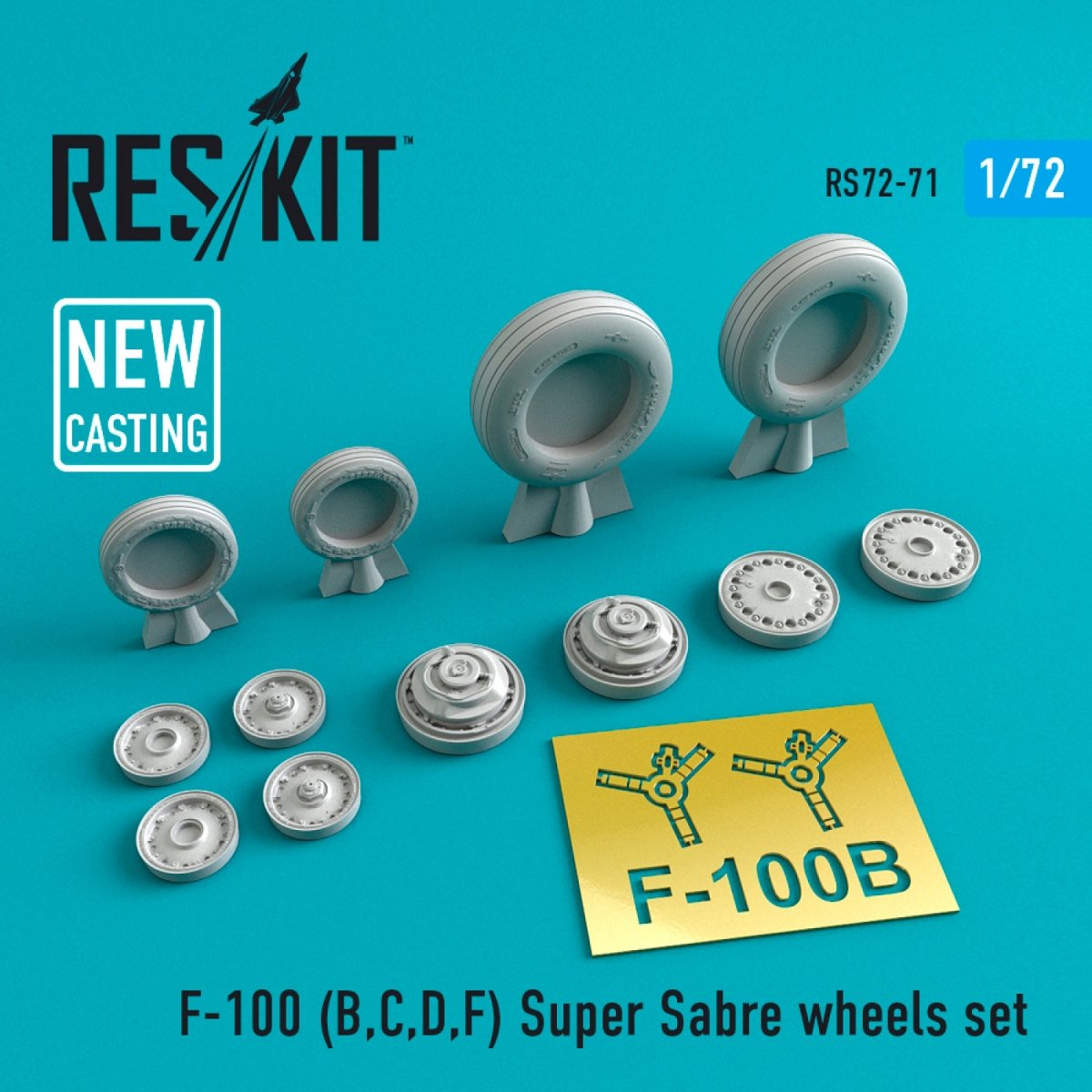 RESKIT RS72-0071 F-100 (B,C,D,F) &amp;quot;SUPER SABER&amp;quot; WHEELS SET 1/72