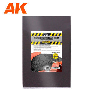 AK Interactive AK8097 CONSTRUCTION FOAM 10MM BLACK FOAM HIGH DENSITY 195X295MM INCLUDES 2 SHEETS (construction foam)