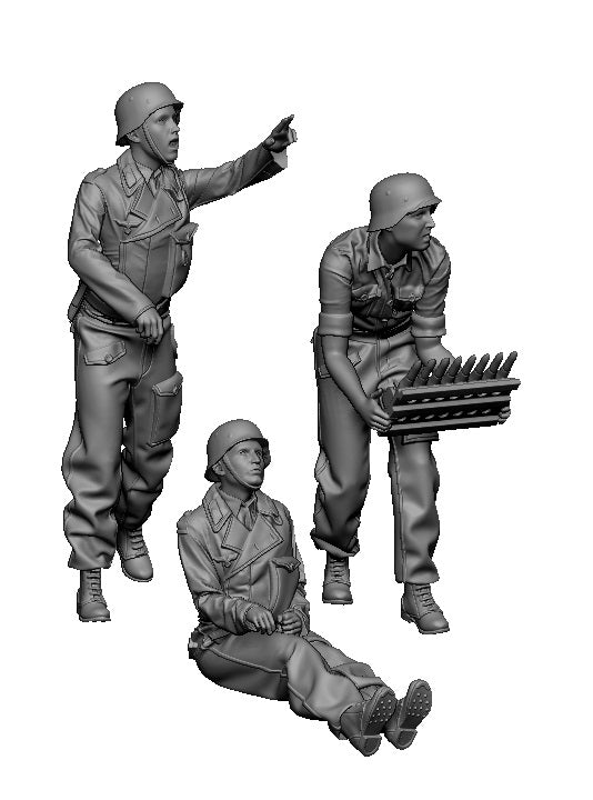 Glowel Miniatures 35062 Équipe de Mobelwagen 3,7 cm (3 figurines, imprimées en 3D) 1/35