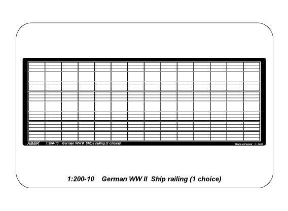 Aber 200-10 German WWII Ship railing (1st choise) 1/200 – obrázek 5