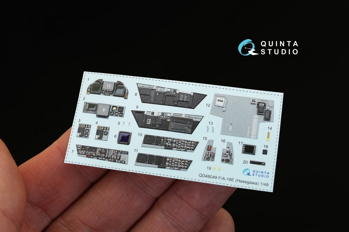 Quinta Studio QD48049 F/A-18E 3D-Printed &amp;amp; colored Interior on decal paper (for Hasegawa kit) 1/48 – image 8