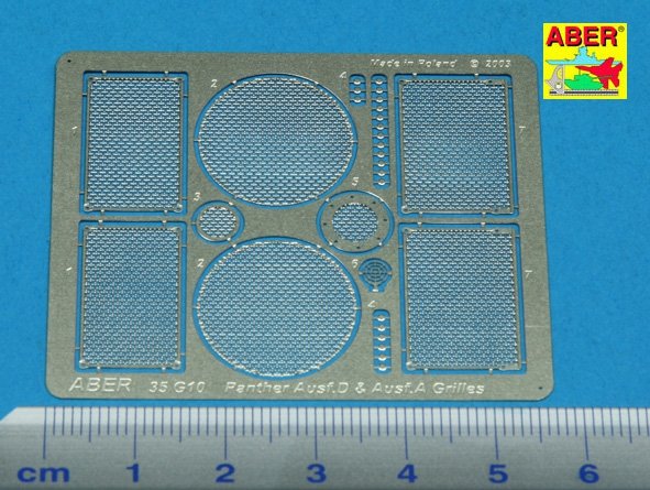 Aber 35G10 Grilles for german tank PzKpfw V Ausf.A/D Panther (Sd.Kfz.181) 1/35 – zdjęcie 2